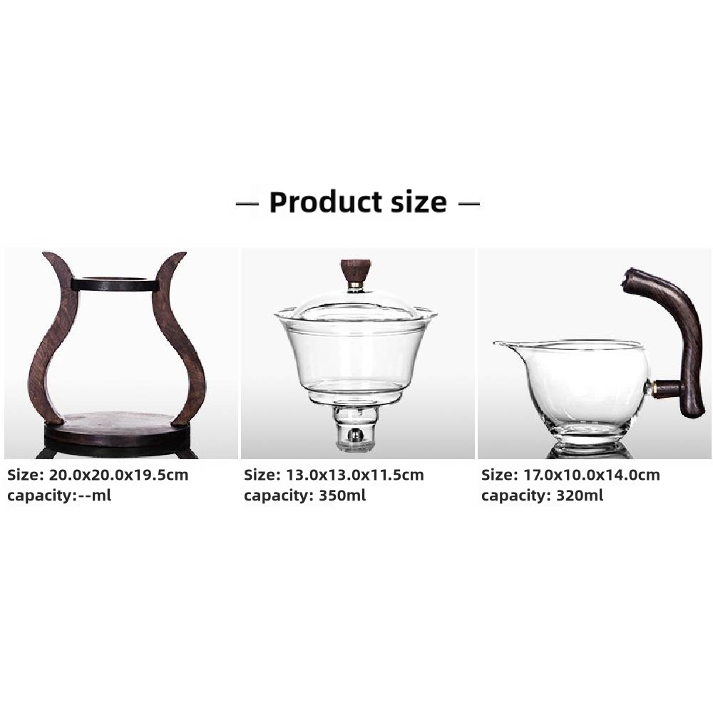 Magnetic Flow Semi-Automatic Glass Teapot Set, Lazy Kung Fu Drip Heat Resistant Tea Set Gift