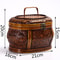 Antique Tea Set Organizer Handmade Vintage Bamboo Woven Storage Box With Lid Cosmetic Jewelry Decor 5