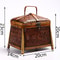 Antique Tea Set Organizer Handmade Vintage Bamboo Woven Storage Box With Lid Cosmetic Jewelry Decor 7