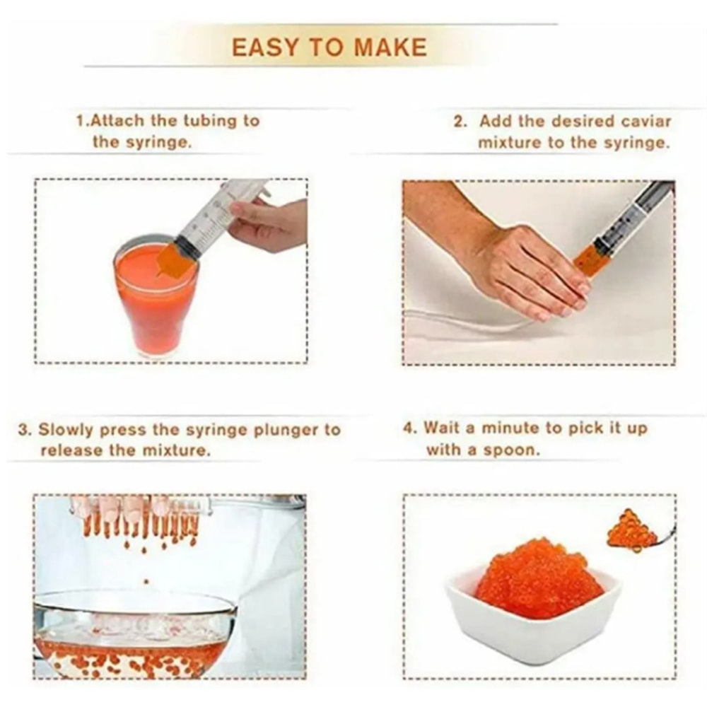Spherification Dropper, Caviar Maker Box, Molecular Gastronom Hole Roe Sauce Dispenser