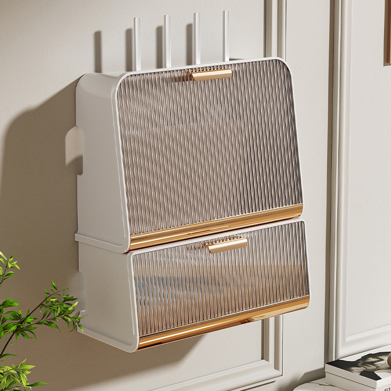 Wall-mounted Wifi Router Storage Box, Set-top Box Shelf, Network Cable Organization Box