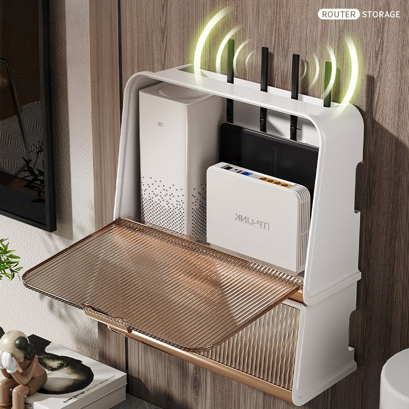 Wall-mounted Wifi Router Storage Box, Set-top Box Shelf, Network Cable Organization Box