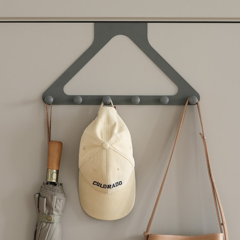 PunchFree Triangular Door Hook Wall Mounted Hanger for Coats, Hats, Bags, and More!