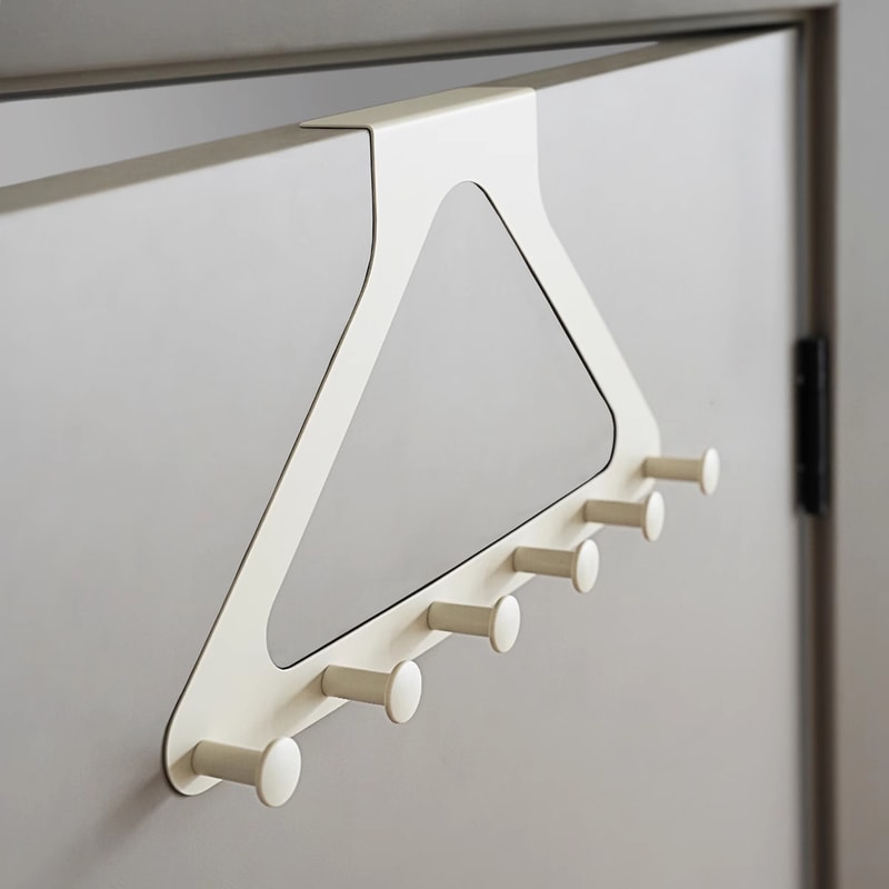 PunchFree Triangular Door Hook Wall Mounted Hanger for Coats, Hats, Bags, and More!