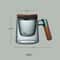 Scented Tea Cup, Walnut Wooden Handle Lid Filter Glass Mug with Tea Water Separation for Office and Floral Teas