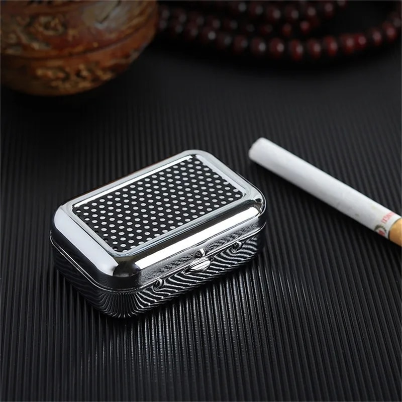Mini Metal Ashtray For Car Lockable Lid Desktop Ashtray Pocket Ashtray Men Gift 7