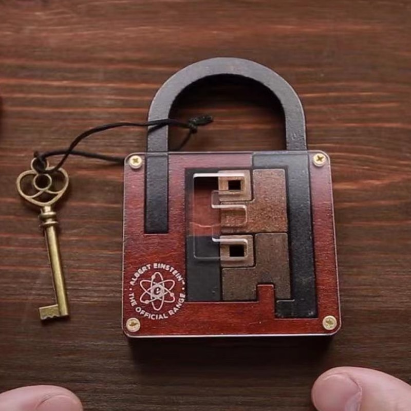 Perfect IQ Lock Challenge Puzzle, Classic Wooden Brainteaser, Cognitive Development Toy for Children