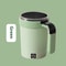 Magnetic Automatic Stirring Cup, Electric Portable Coffee Cup with Temperature-Measuring Function, Milkshake Cup for Spo