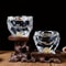 Double Bottom Glass Tea Cup Luxury Crystal Vodka Shot Glass Sake Teacup Bar Glass With Gold Foil 1