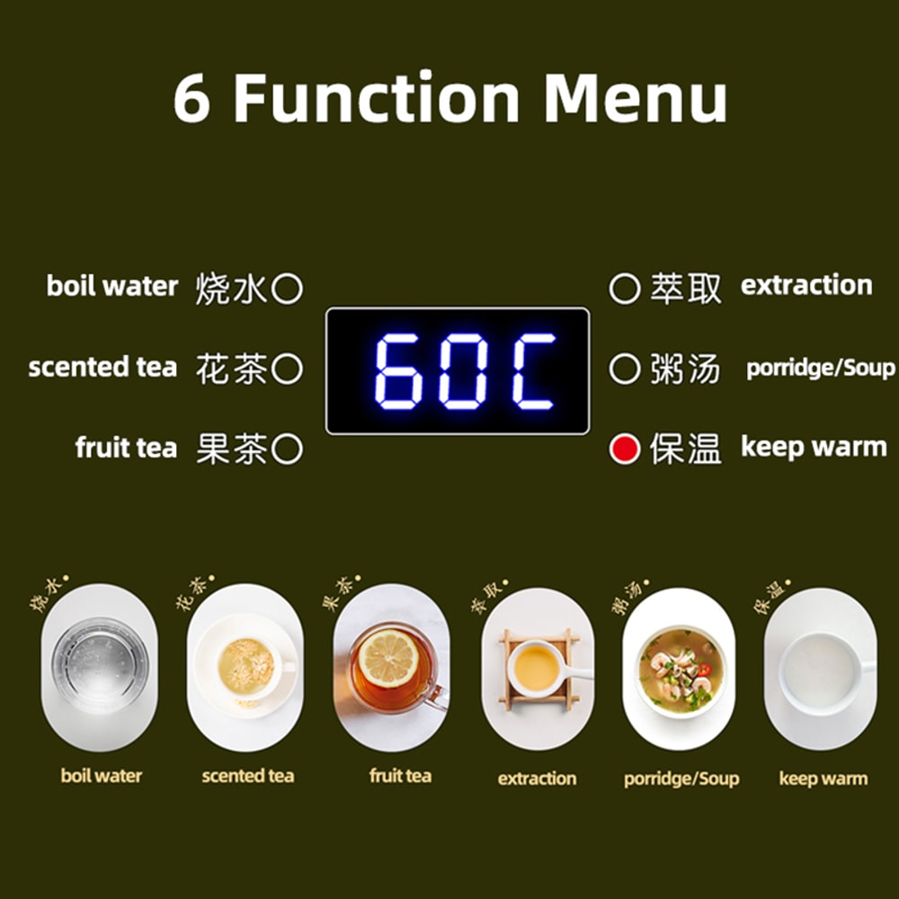 Automatic Steam Spray Teapot, Multifunction Electric Kettle with Filter, Glass Health Pot