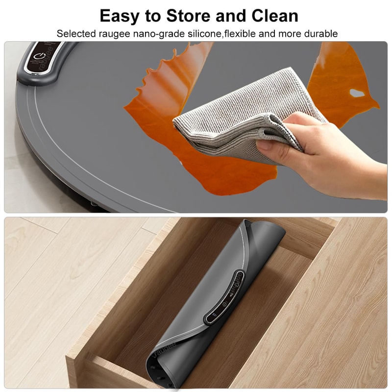 Portable Electric Food Warming Mat Silicone Round Tray With Fast Heating Temperature Control 5