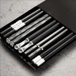 alloy chopsticks, black sushi sticks for food, noodles, kitchen tableware