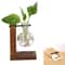 Heart Shape Wooden Frame Glass Vase Vintage Bonsai Hydroponic Plant Vase For Wedding 4