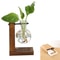 Heart Shape Wooden Frame Glass Vase Vintage Bonsai Hydroponic Plant Vase For Wedding 4