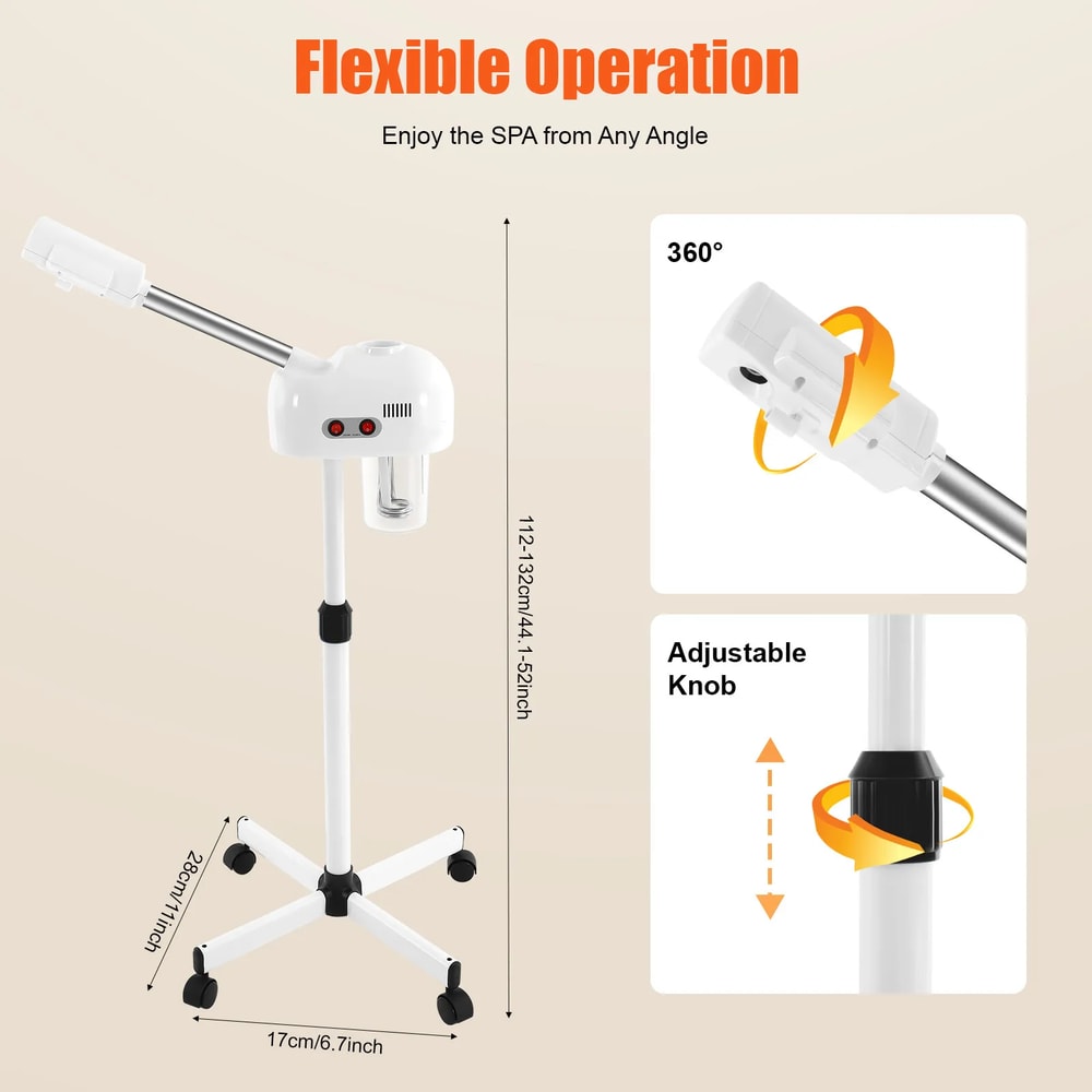 Ozone-Infused Facial Steamer for Skin Moisture, Dirt & Oil Removal at Home or Salon