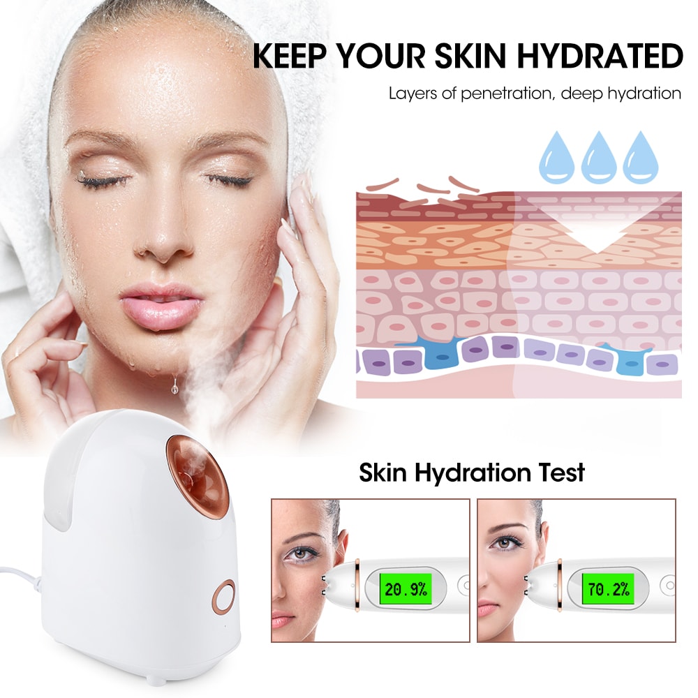 Nano Ionic Facial Steamer Mist Face Humidifier Moisturizing SPA Atomizer For Home Pore Unclogging F 2