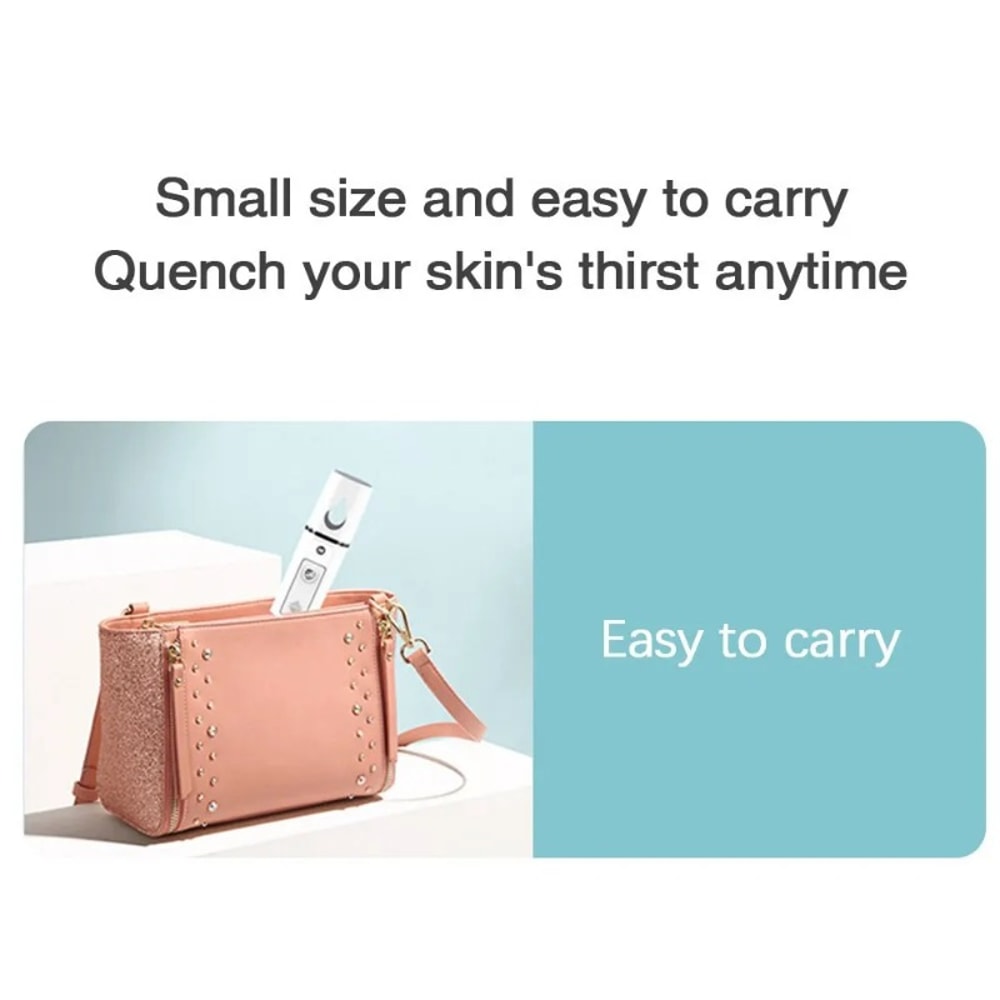 Rechargeable Facial Steamer, Portable Facial Nano Mist Sprayer, Handy Face Moisturizing Skin Care Machine