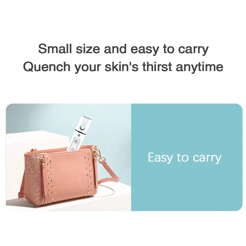 Rechargeable Facial Steamer, Portable Facial Nano Mist Sprayer, Handy Face Moisturizing Skin Care Machine