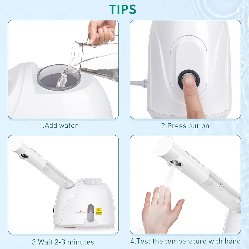 Hydrating Facial Steamer For Unclogging Pores Moisturizing And Deep Face Skin Care At Home 5