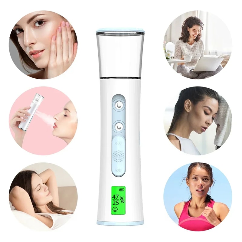 Hydrating Humidifier Skin Care Moisture Tester Nano Mister Sprayer Facial Steamer 5