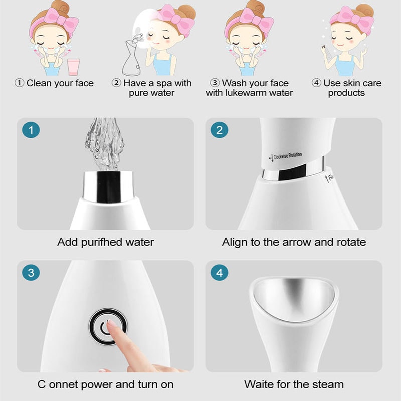 Electric Nano Ionic Mist Face Steamer Professional Home Beauty Facial Sprayer Spa Mist For Women De 3