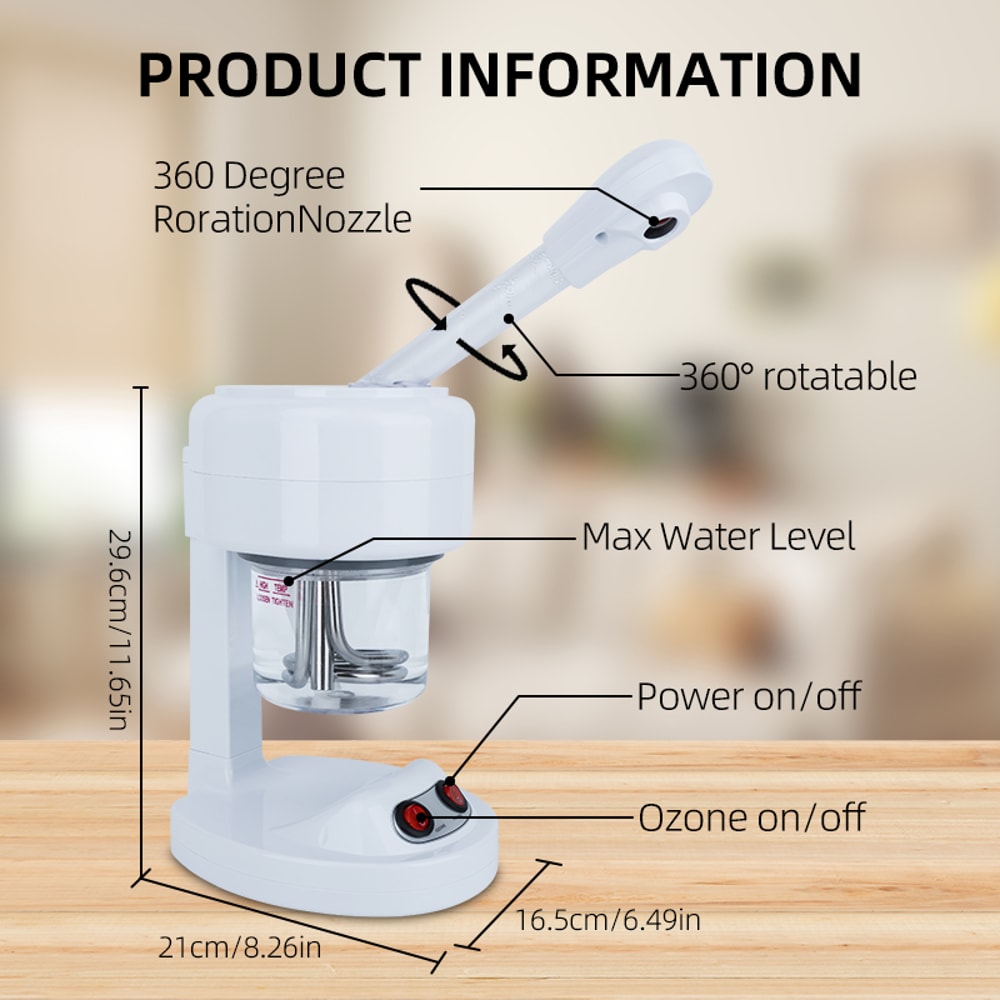 Ionic Facial Steamer for Home Use, Professional Steam Face Warm Mist Spray, Portable Facial Skin Care Steamer