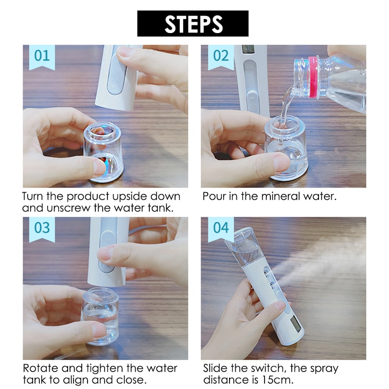 Cooler Facial Mister Ultrasonic Nano Mist Sprayer Moisturizer Steamer 6