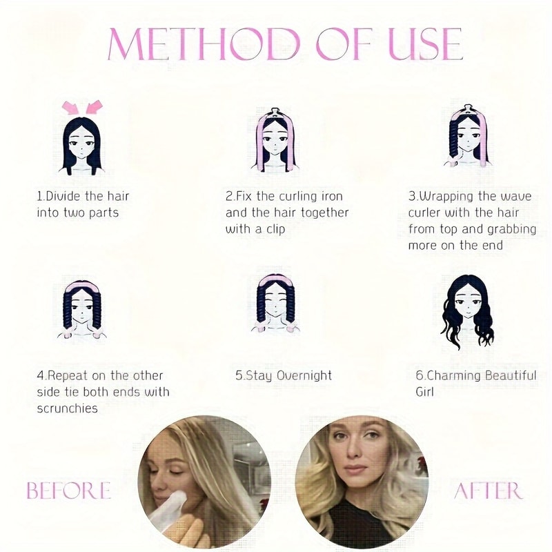 Satin Silk Hair Curler Sleeping Cap Natural Curly Hair Headwrap Set Long Hair Wave Care Tool 5