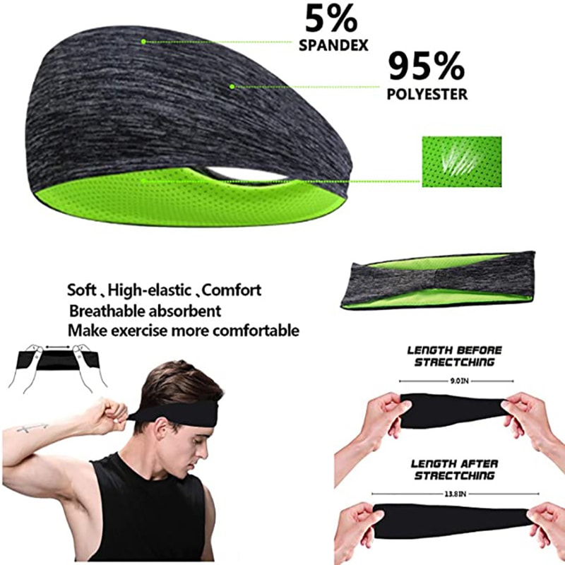 Elastic Sweatband For Men Women Sport Hairbands Head Band Yoga Headwear Headwrap For Sports Workout 1