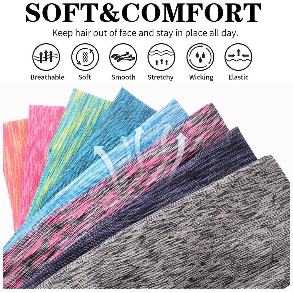 Elastic Sweatband For Men Women Sport Hairbands Head Band Yoga Headwear Headwrap For Sports Workout 5