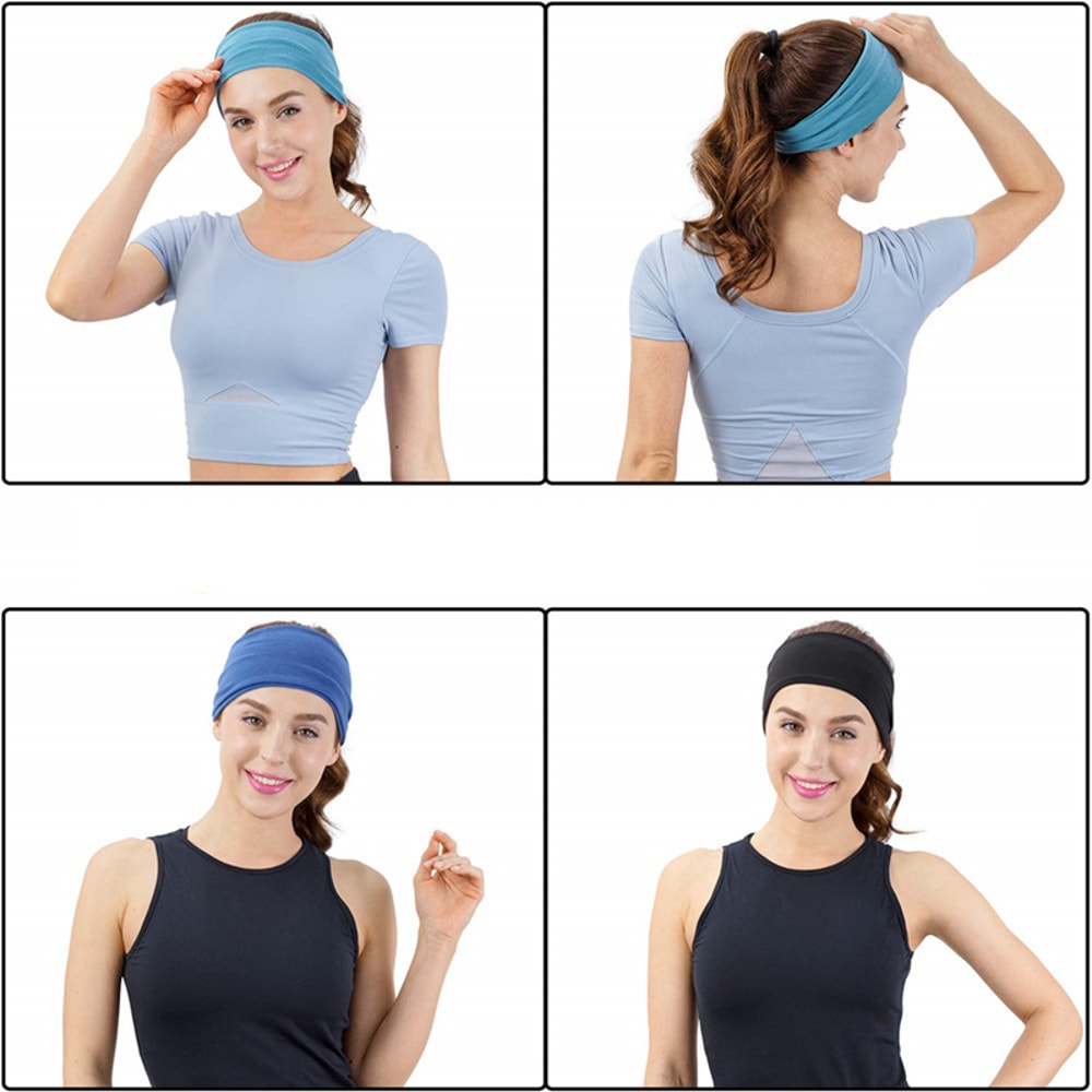 Women Headband Turban Solid Color Elastic Hair Bands Fashion Yoga Hairband Vintage Headwrap Makeup 1