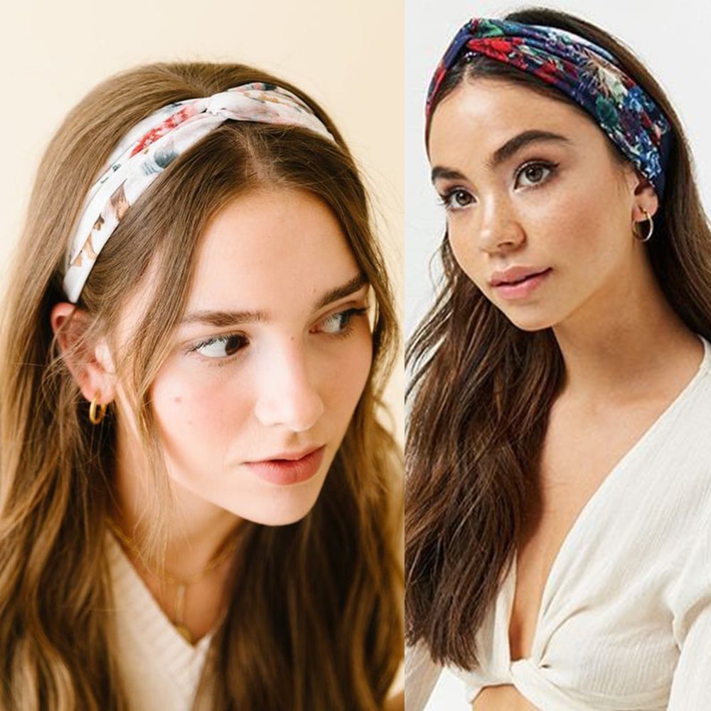 Bohemian Hair Bands For Women And Girls Vintage Print Headbands Cross Turban Hair Accessories 1