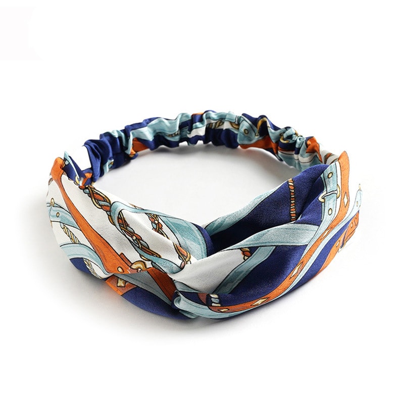 Bohemian Hair Bands For Women And Girls Vintage Print Headbands Cross Turban Hair Accessories 5