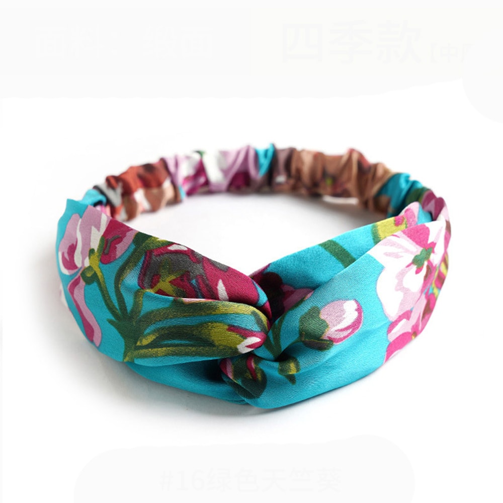 Bohemian Hair Bands For Women And Girls Vintage Print Headbands Cross Turban Hair Accessories 17