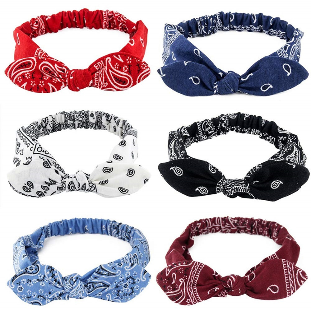 Vintage Cross Knot Elastic Headbands For Women Soft Boho Turban Bandanas Girls Hair Bands Accessori 2