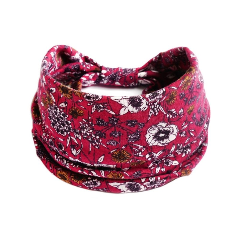 New Vintage Elastic Knot Turban Bohemia Print Wide Headbands Soft Headwrap For Women Girls Yoga Ban 11