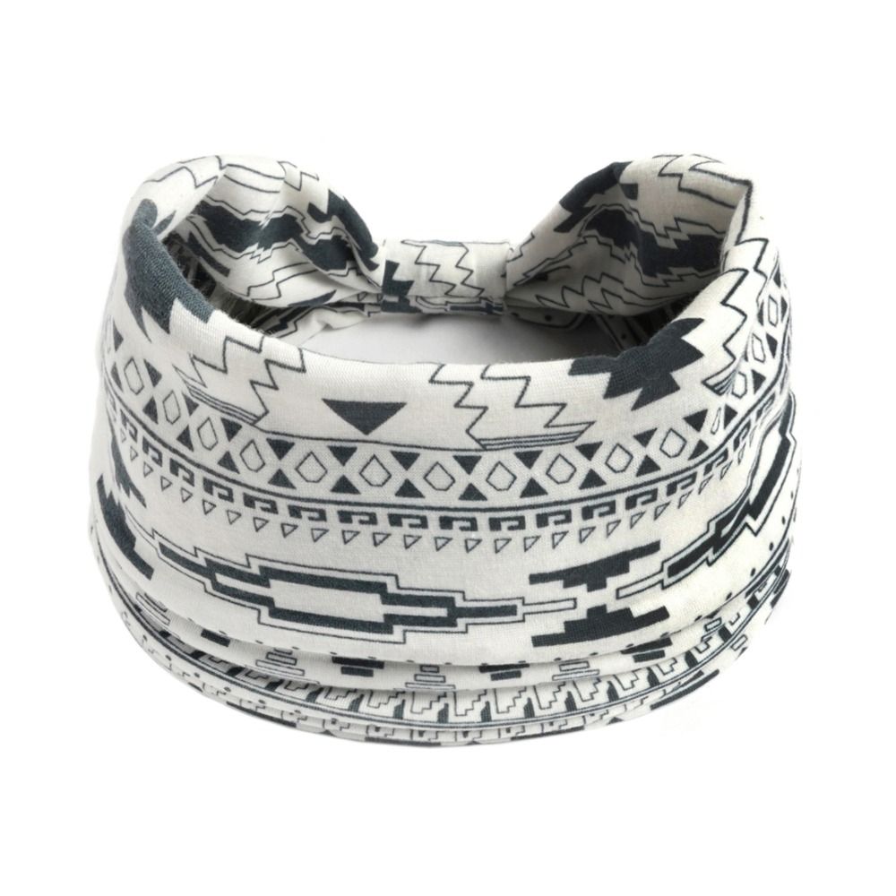 New Vintage Elastic Knot Turban Bohemia Print Wide Headbands Soft Headwrap For Women Girls Yoga Ban 28