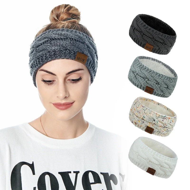 Winter Warm Plush Headband Soft Elastic Hair Band Wide Turban Ear Warmer DIY Hair Accessories 0