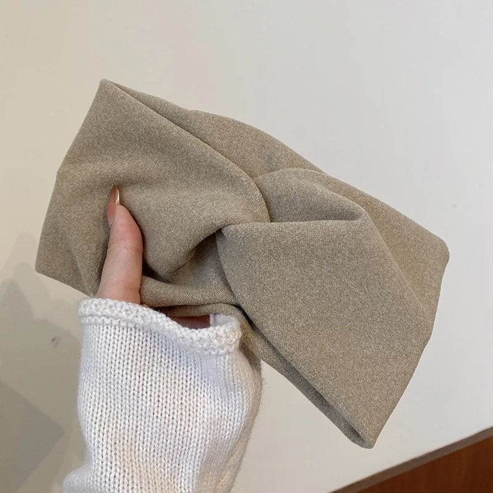 Women Girl Cross Stretch Fabric Headband Headpiece, Fashion Autumn Winter Wide Edge Turban Hair Accessories