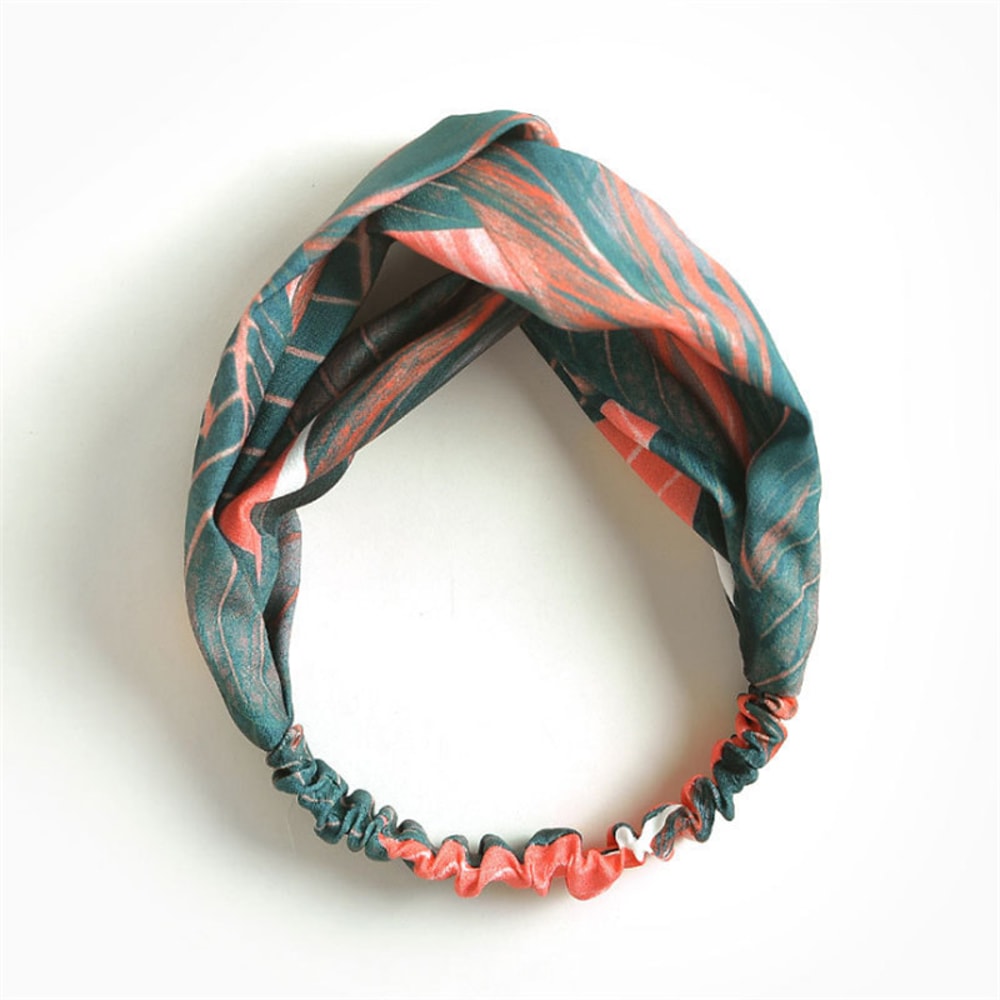 Bohemian Hair Bands For Women Girls Print Headbands Retro Cross Turban Bandanas Headwrap 2