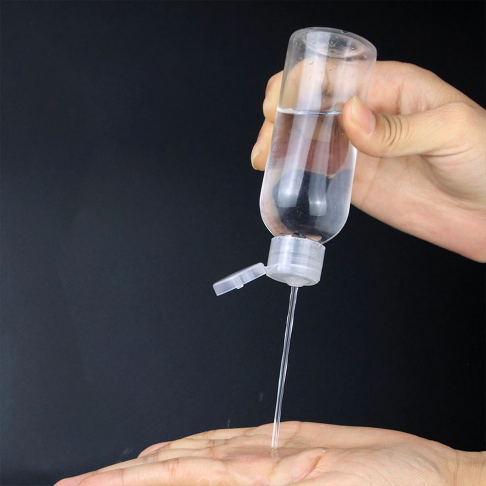 Vial Flip Top Cosmetic Container, Bottle Clear Plastic PET for Skincare Samples and Refillable Use