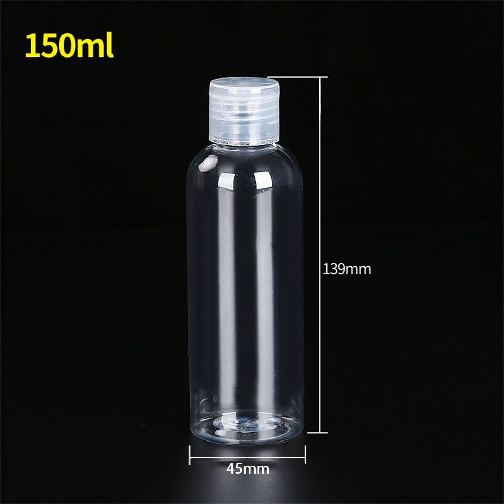 Vial Flip Top Cosmetic Container, Bottle Clear Plastic PET for Skincare Samples and Refillable Use