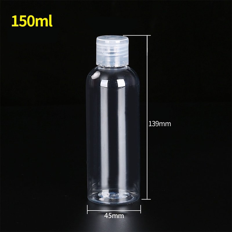 Vial Flip Top Cosmetic Container, Bottle Clear Plastic PET for Skincare Samples and Refillable Use