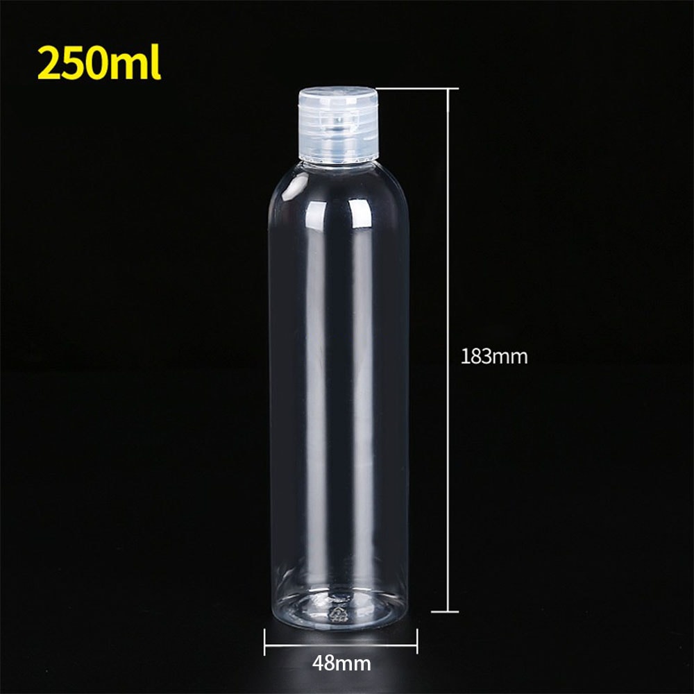 Vial Flip Top Cosmetic Container, Bottle Clear Plastic PET for Skincare Samples and Refillable Use