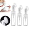 Facial Cleanser Soap Foaming Bottle, Plastic Mousse Pump Dispenser with Silicone Brush Head, Refillable Shampoo Bottle