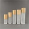Glass Lotion Bottle, Teeth White Frosted Glass Bottle with Bamboo and Wood Cover Spray