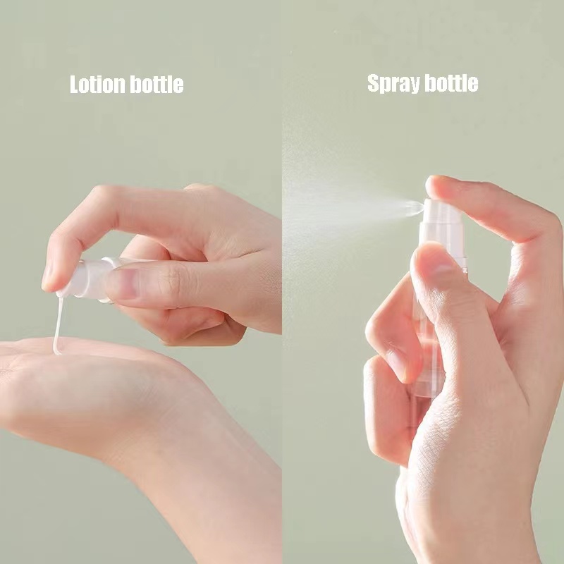 Airless Pump Press Containers, Empty Plastic Vacuum Lotion Bottles for Cosmetics Skincare Travel Dispenser