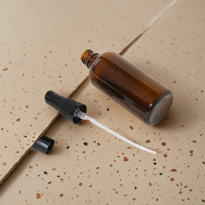 Foundation Cream Container, Cleansing Oil Shampoo Travel Accessorie, Refillable Amber Glass Pump