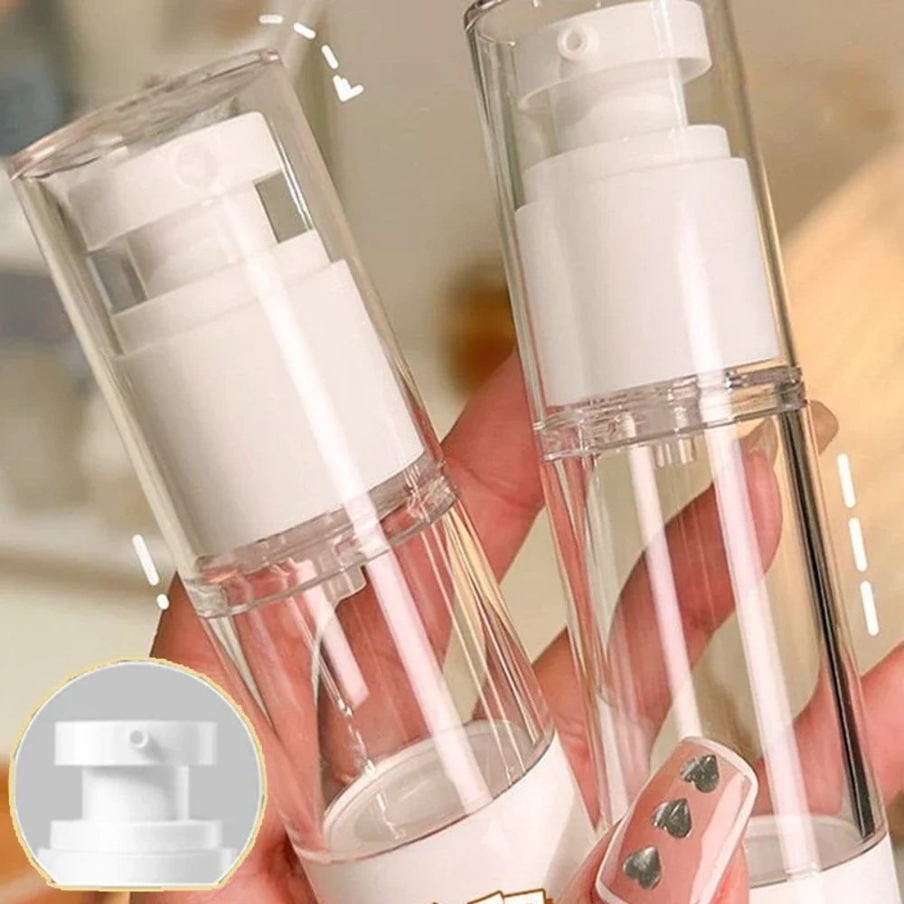 Refillable Travel Airless Container Clear Cream Pump Bottle Reusable Makeup Dispenser Portable 0
