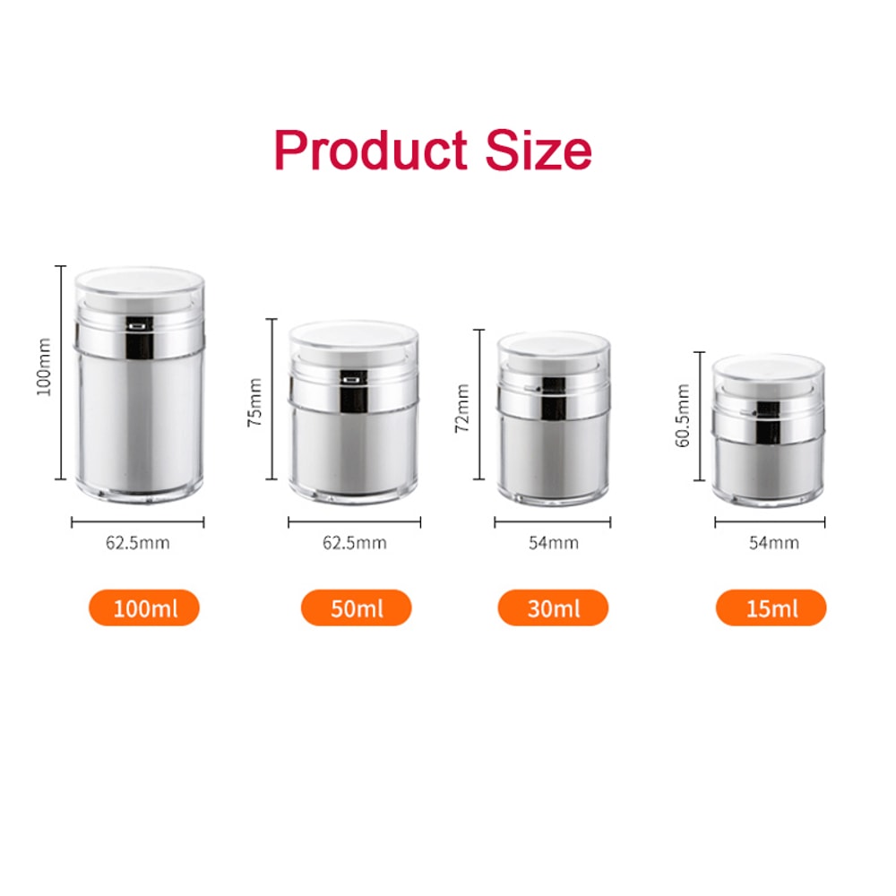 Portable Cosmetic Sub-Bottling Jar Travel, Vacuum Cream Bottle AS Acrylic, Lotion Sunscreen Foundation